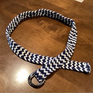 Blue and White Chevron Belt